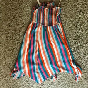 Rainbow striped dress with pockets, Knee length, Torrid (size 0 or 10-12)